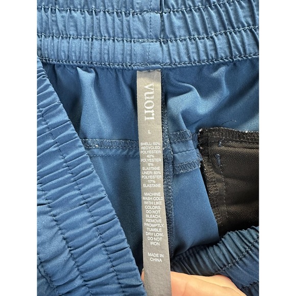 Vuori Shorts Womens Large Blue Athletic Performance Running Quick Dry Pockets - Picture 6 of 10